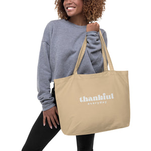 "Thankful Every Day" – Gratitude-Inspired Thanksgiving Organic Tote Bag