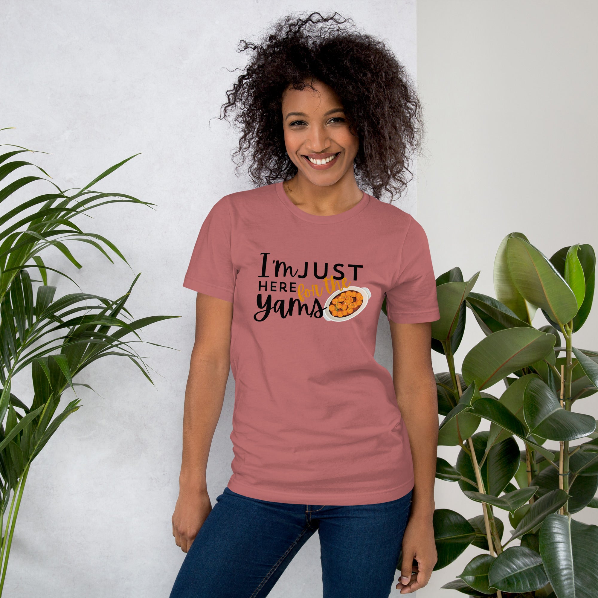 "I'm Just Here for the Yams Tee – Cozy Thanksgiving Comfort Shirt"- Unisex t-shirt