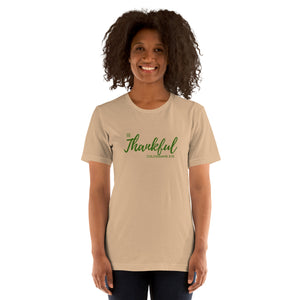 "Be Thankful" Colossians 3:15 Tee – Inspirational Thanksgiving Shirt- Ladies t-shirt