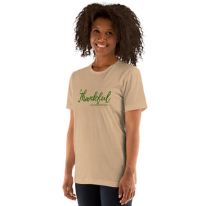 "Be Thankful" Colossians 3:15 Tee – Inspirational Thanksgiving Shirt- Ladies t-shirt