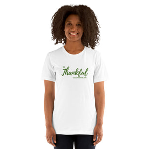 "Be Thankful" Colossians 3:15 Tee – Inspirational Thanksgiving Shirt- Ladies t-shirt