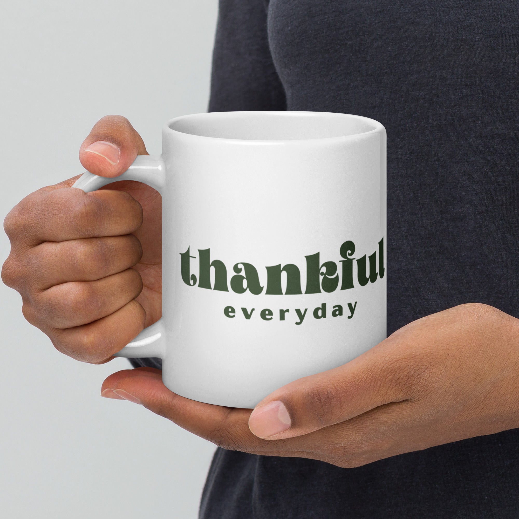 "Thankful Every Day Mug" – Gratitude-Inspired White Glossy Mug